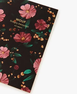 Papeterie^WOUF Cahier Papier A6 Fleurs Noires