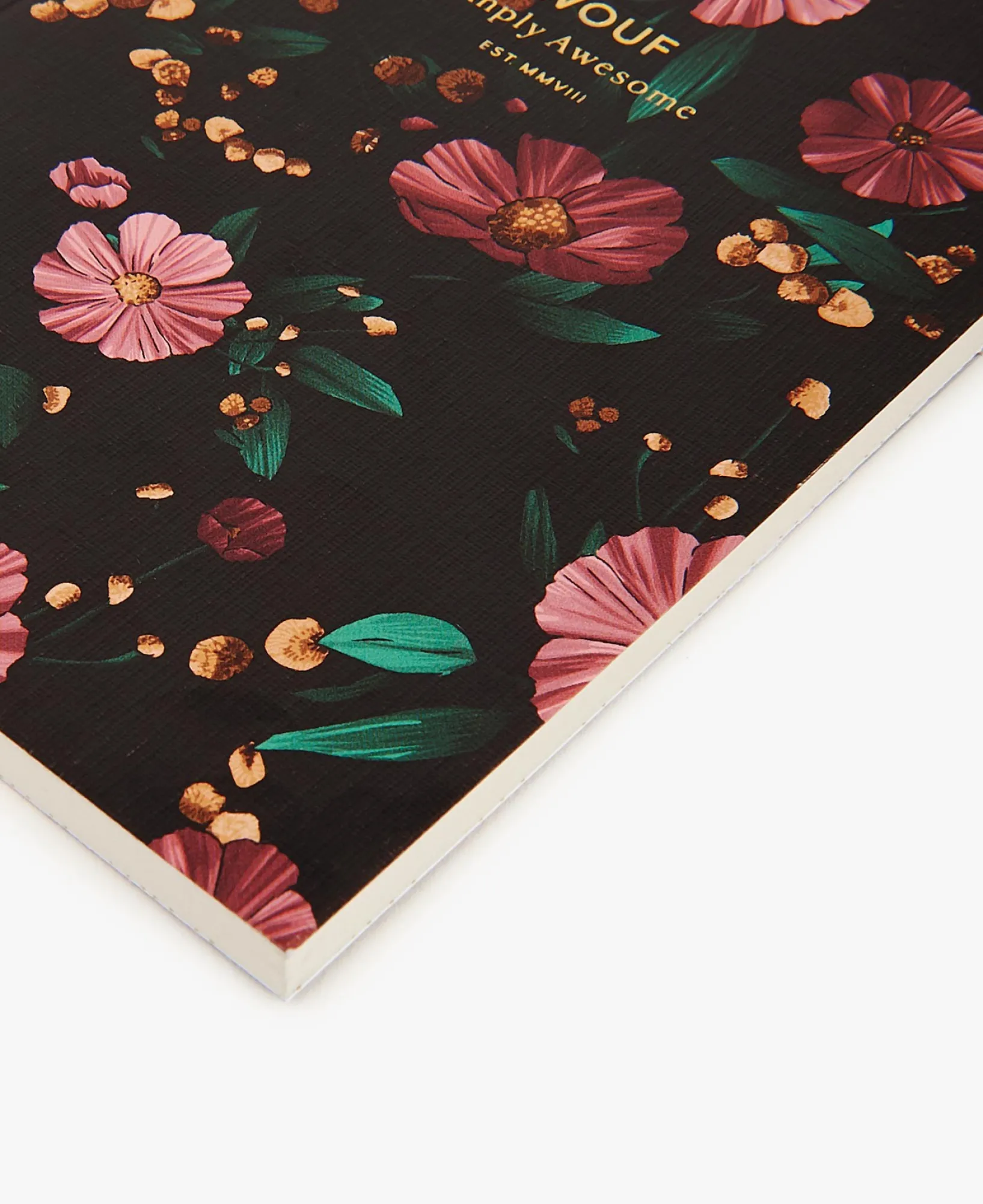 Papeterie^WOUF Cahier Papier A6 Fleurs Noires