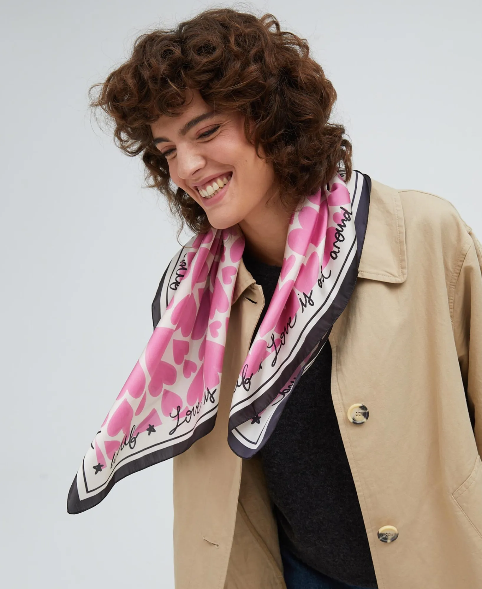 Chapeaux Et Echarpes^WOUF Foulard Amour Rose