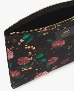 Mini-Sacs^WOUF Pochette Xl Fleurs Noires